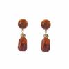 French Retro Resin Earrings: Irregular Round Dangles with Simple, Light Luxury Design