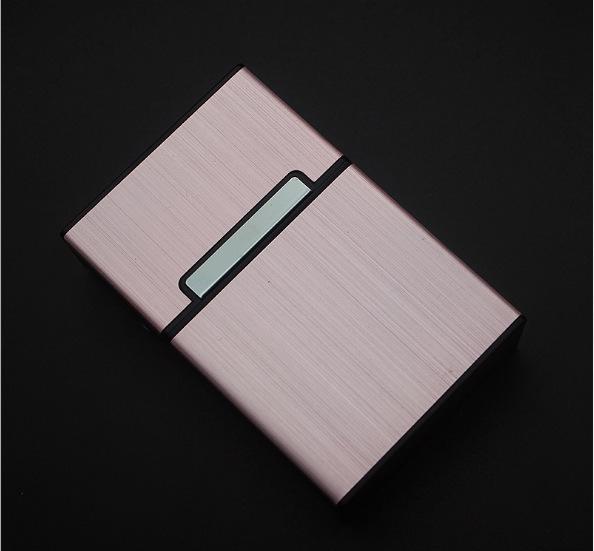 Korean Style Aluminum Alloy Cigarette Case, Holds 20 Regular or Slim Sticks, Magnetic Flip-Top, Unisex Design