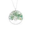 Winding Natural Stone Crystal Tree Of Life Necklace, Colorful Stone Necklace Jewelry N106