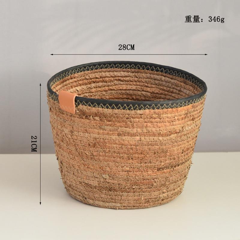 Straw storage basket, hand-woven sundries, toy storage basket, balcony dirty clothes storage basket, rattan dirty clothes basket