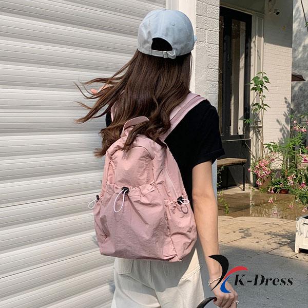 String Pocket Daily Bag Nylon Washed Waterproof Carry-All Backpack