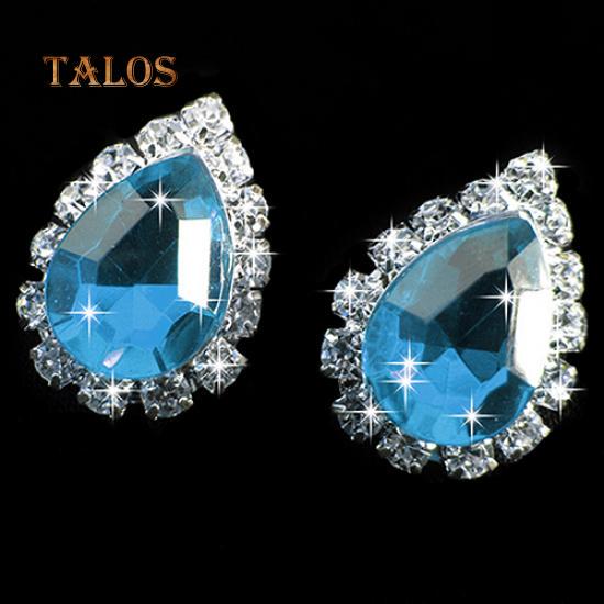 Prom Wedding Bridal Crystal Crystal Stone Waterdrop Necklace Earring Jewelry Set Accessories