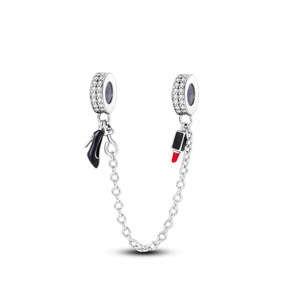 New Lipstick High Heels Bag Beauty Lady Copper Charms Diy Dangle Bead Fit Original Pendant Bracelet Fashion Jewelry