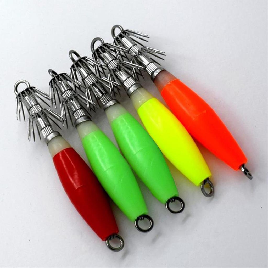 4Pcs Fishing Hard Baits Set for Freshwater and Saltwater Fishing Enthusiasts Luminous Shrimp Cuttlefish Jig Hook Lures