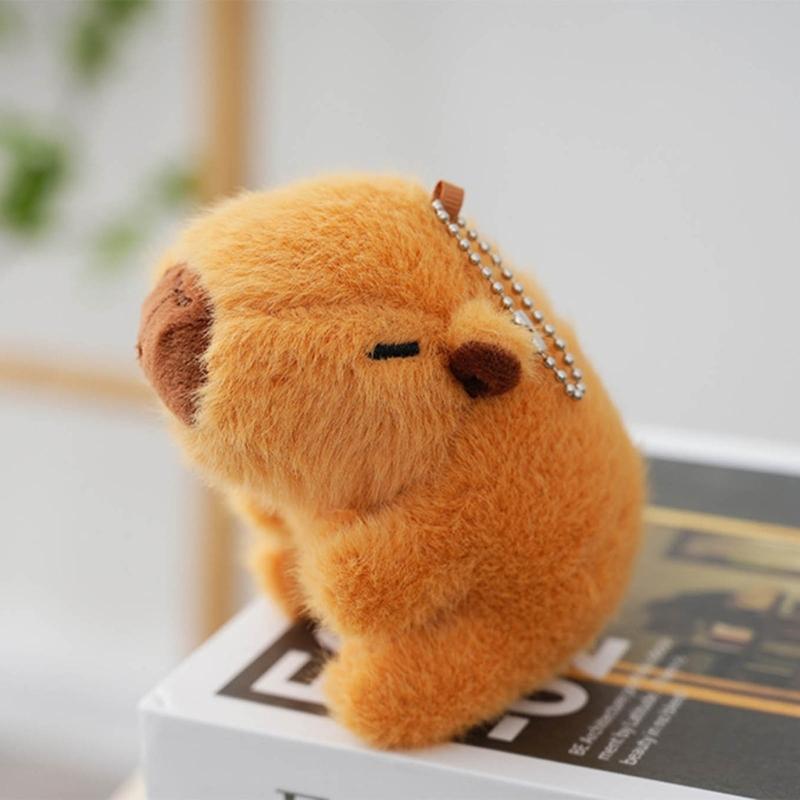 Creative Capybara Keychain Cute Bag Charm Adorable Stuffed Animal Keyring Decor