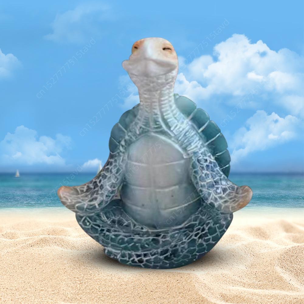 Sea Turtle Yoga Figurine Meditating Turtle Statue Home Garden Decor Meditation Yoga Turtle Figurines Yard Decor