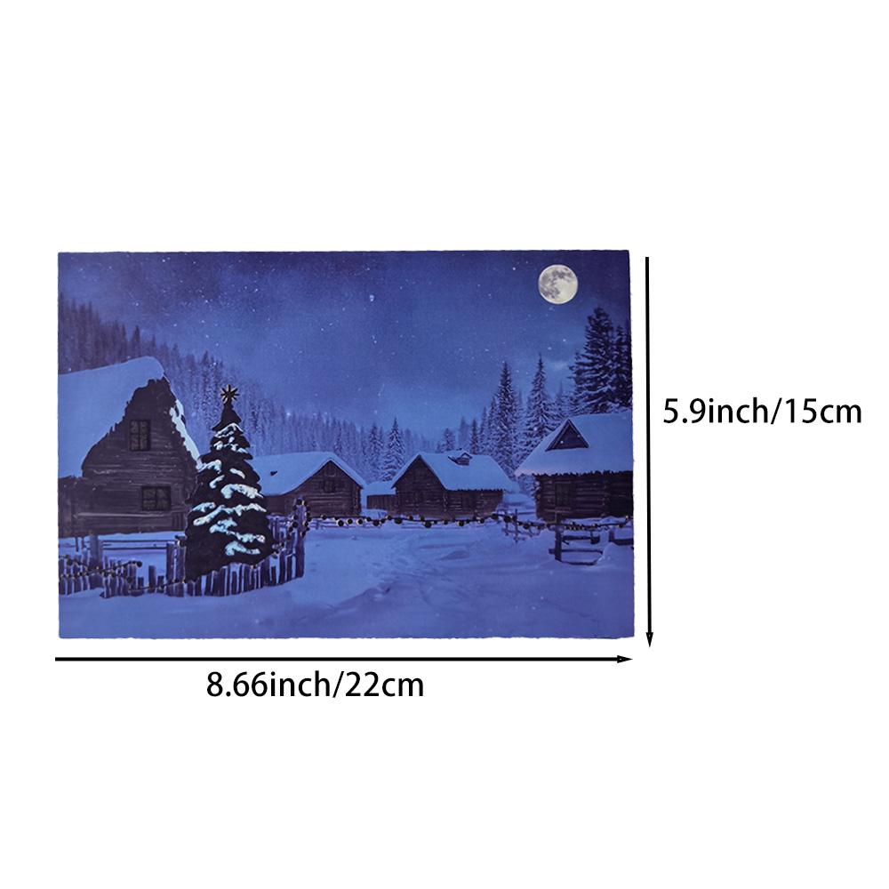 4-Pack Christmas Greeting Cards, Creative Temperature-Sensitive Christmas Cards, Suitable for Christmas Blessing Cards, Christmas Message Cards,