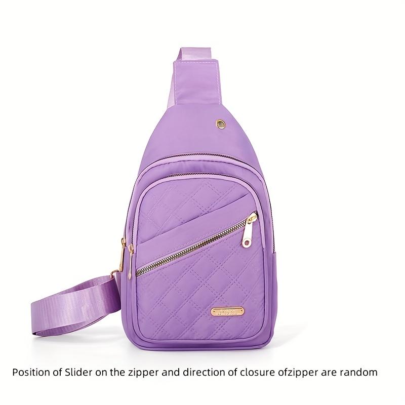 Bolso cruzado acolchado ligero para mujer con agujero para auriculares - Bolso compacto con correa ajustable y cierre de cremallera, Organizador de almacenamiento multicapa
