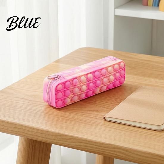 Pen Holder Silicone Tie-Dye Pencil Case Squeezable Soft Stationery Organizer for Kids Teens
