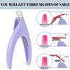 Acrylic Nail Cutter with Magnets Sizer, MORGLES Nail Clippers with Length Measurement for Salon Home Manicure, Purple