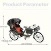 1:10 Scale Vintage Tricycle Model Kit,DIY Retro Bicycle Replica with Detachable Black Frame, Red Seat,Golden Accents, Ideal for Home/Office Decor