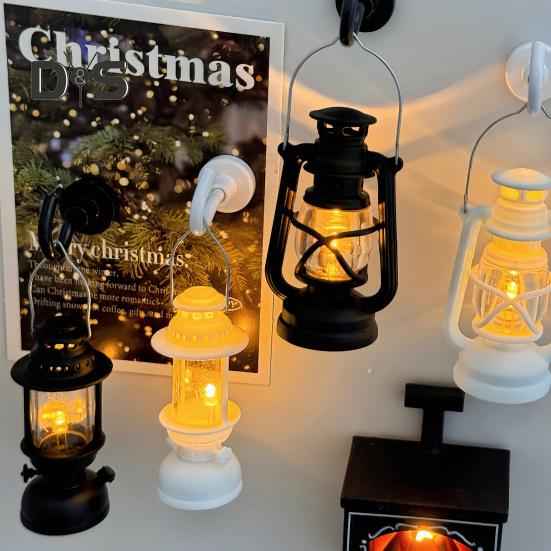 Lampa de Noapte LED Lampă cu Petrol Strălucire Delicată Fără Pâlpâire Alimentată cu Baterii Mini Felinar Retro Agățat cu Cârlig Magnetic