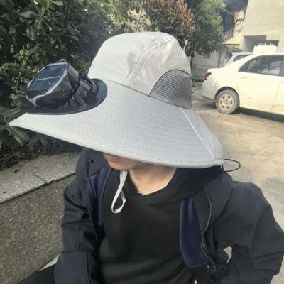Breathable Sun Hat with Fan Strong Wind Summer Fan Visor Cap Fishing Bucket Hat  Outdoor Travel
