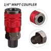 3-Way 1/4 Inch NPT Hex Style Air Manifold with Coupler and Plug Air Compressor Hose Quick Connect Fittings Air Splitter