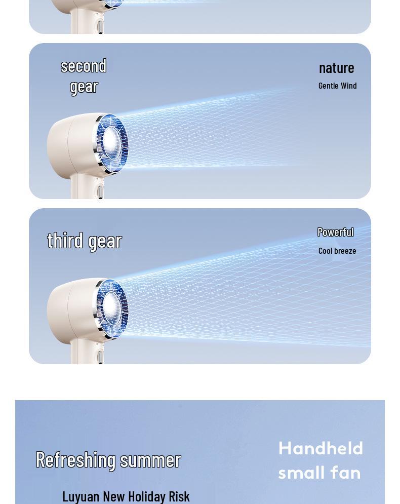 Portable USB-Charging Handheld Ice Pack Fan for Travel, Desktop, and Outdoor Use