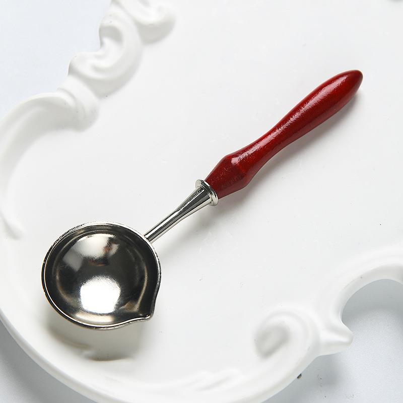 Replacements Solid Wood Handles/Heating Stamp Wax Silver Spoon For Stamp Scrapbooking Stamps Wax Seals Tools And Accessories