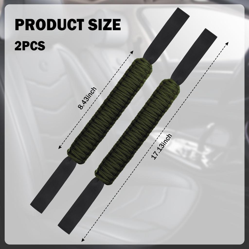 2PCS Headrest Grab Handle for Cars, Removable & Durable Rear Grab Handle Green