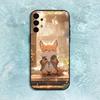 Süße Cartoon-Tierfuchs-Handyhülle für Samsung S25, S24, S21, S22, S23, S30, Ultra, S20, Plus, Fe, Lite, Note, 10, 9, 5G Schwarze Hülle