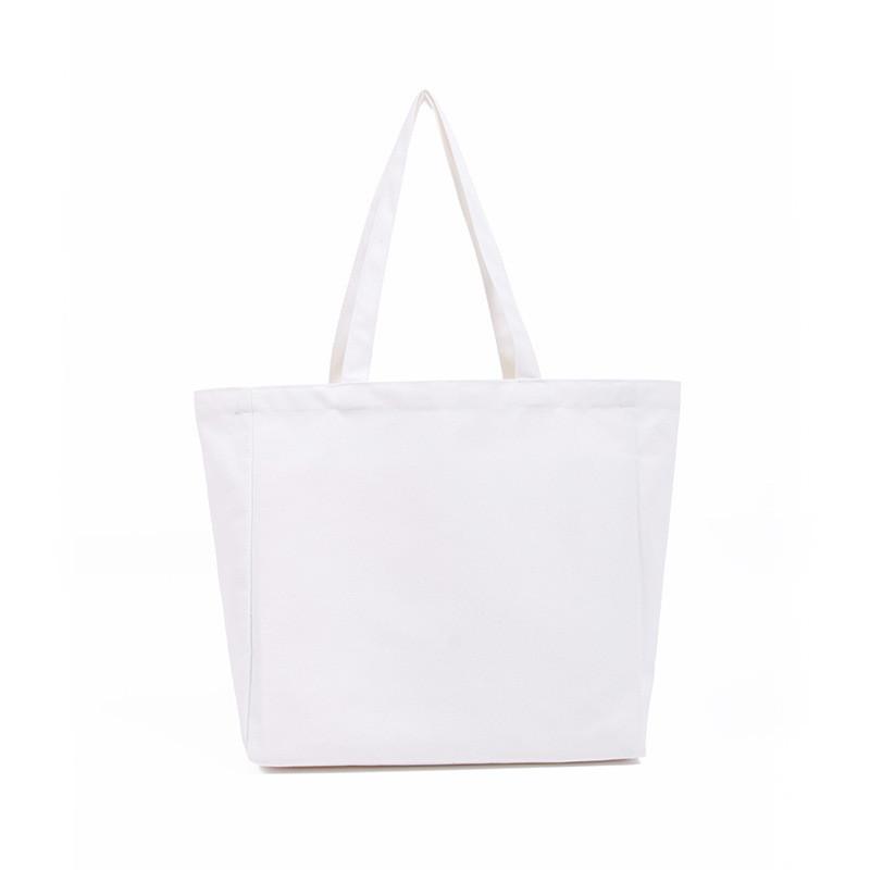 Canvas Tote Bag With Solid Color For Shopping And Gift Use