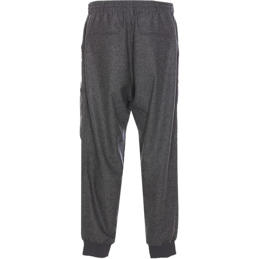 Y-3 Solid Color Mid-Rise Drawstring Cuffed Casual Pants Men bottoms Gray JE3432