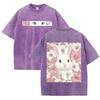 Double Sided Animal Pattern Print Vintage Washed T Shirt Oversized Cotton Aesthetic Kawaii Casual Short Sleeve Streetwear Tee