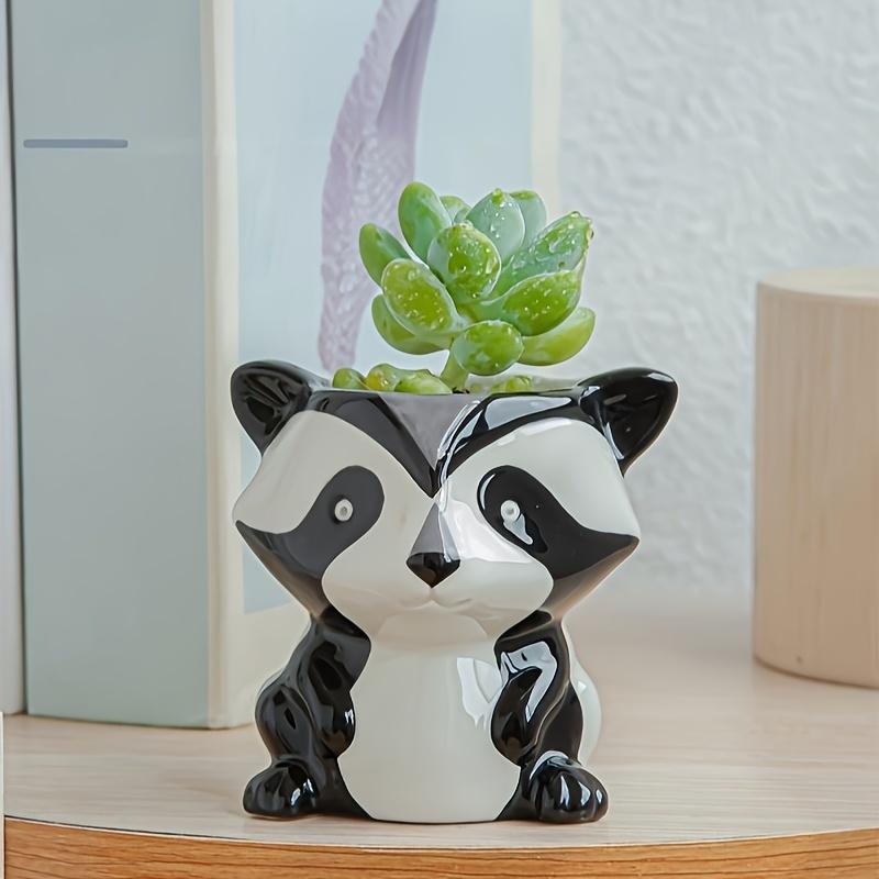 A Cute Animal-Themed Ceramic Planter for Succulents, Perfect for Decorating Your Balcony Table. Gardening Gift Home Decor