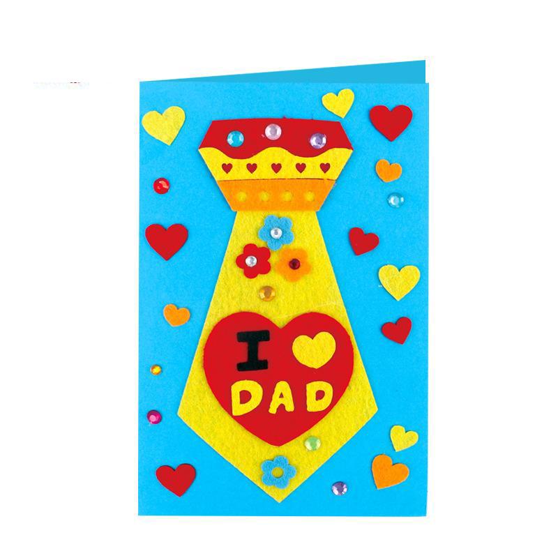 Kids DIY Handmade Material Kit Kids Play Arts Crafts Kindergarten Father's Day Gift Birthday Gift Greeting Card Children Educational Toy