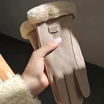 Neue warme Vollfingerhandschuhe für Herren, Winter-Touchscreen, plus Fleece-Handschuhe, Damen, verdickte Wollstrickhandschuhe zum Radfahren und Fahren