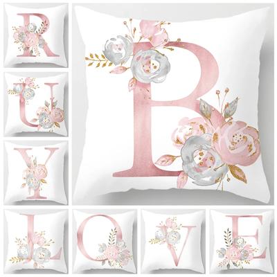 45x45cm Pink Letter Cushion Pillowcase Decorative Sofa Polyester