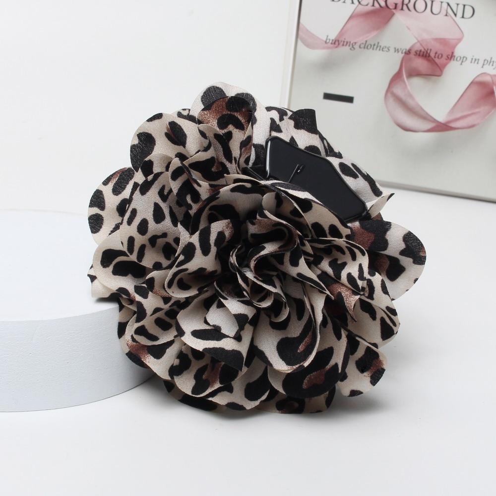 Tkaninowe Kwiatowe Spinki do Włosów dla Kobiet Dziewcząt Lampartowe spinki do włosów Spinka do Włosów Plastykowe spinki do włosów Akcesoria do Włosów