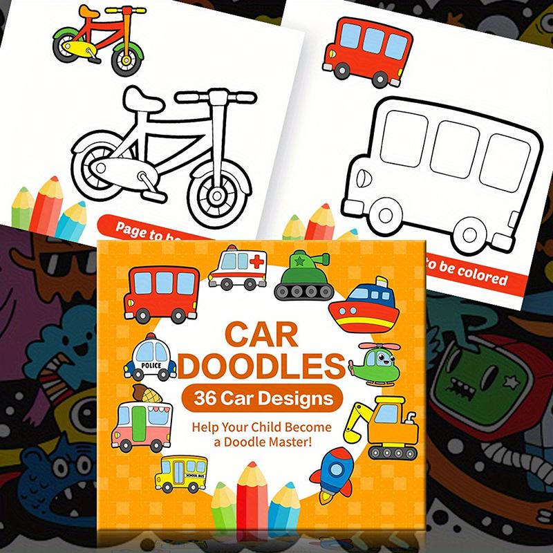36 Pattern Traffic Theme, Coloring Book, Drawing Book, Children S Suitable Marker Coloring Drawing Book 1