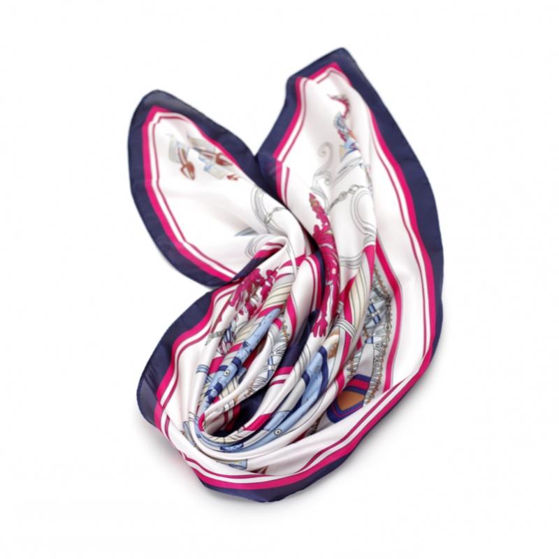 Shop Women Marine Silk Filling Scarf Blue Lmd Wsc 0377