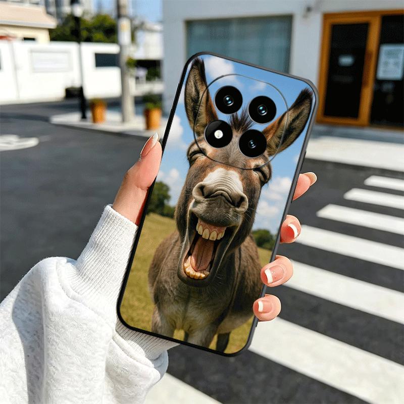 Funny Donkey Animal Soft Phone Case for Xiaomi Redmi Note 12 13 14 15 Pro Plus 11 12S 11S 11T 10 4G Black Cover Back Shell