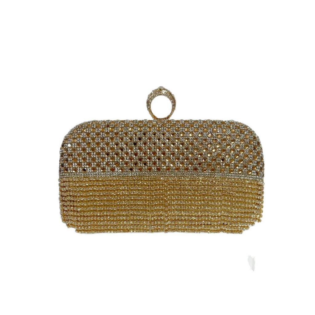 Elegant Rhinestone Tassel Clutch for Weddings & Parties