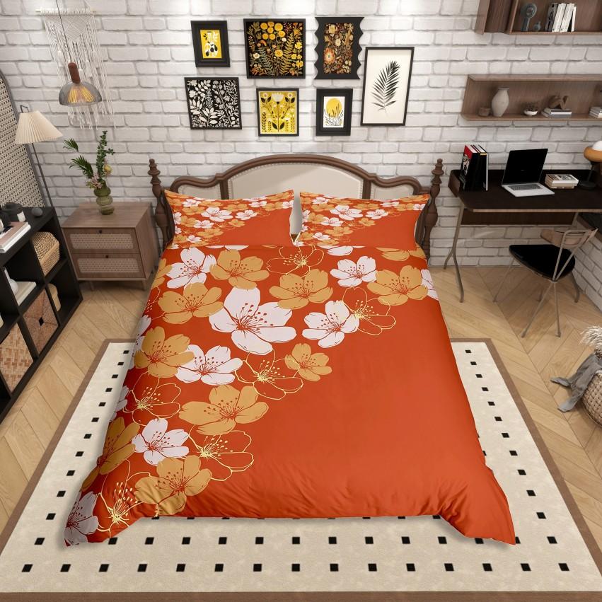 Homewish Cartoon Chic Flower Duvet Cover Set,Outer Space Planet Jungle Mushroom Bedding Set,Dreamy Stars Moon Bed Set