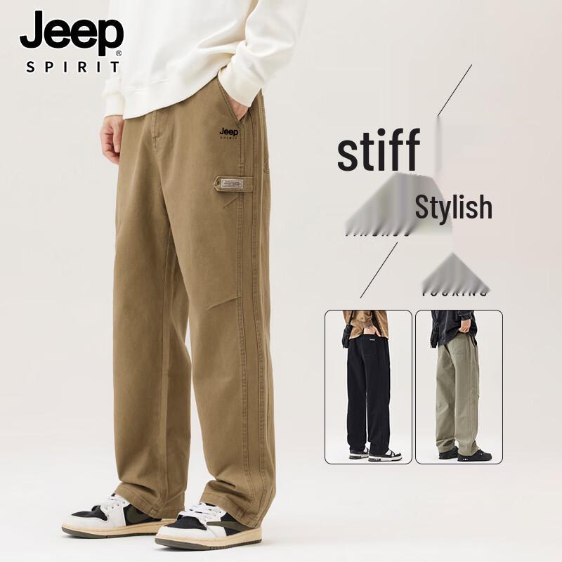 JEEP SPIRIT Men s Loose Straight Pure Cotton Work Pants XL