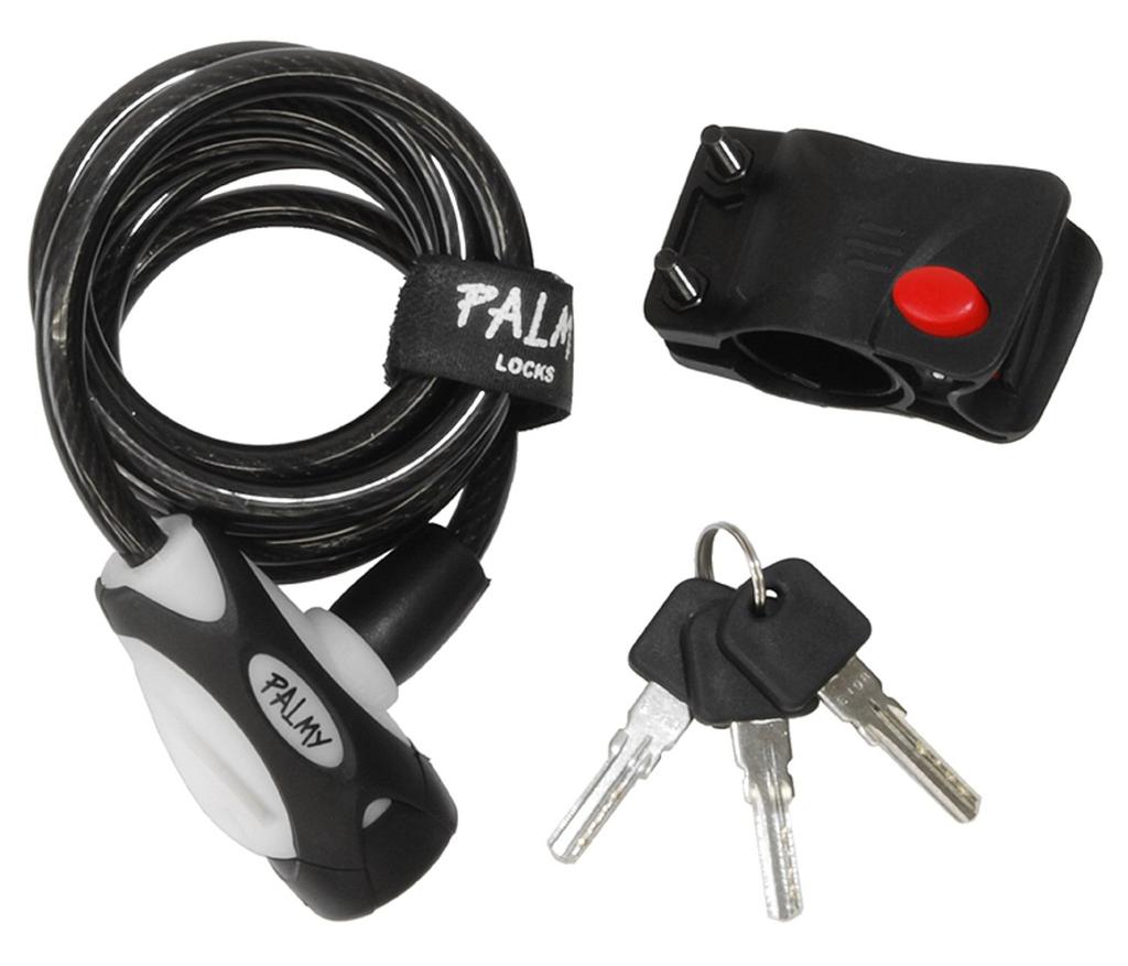 PALMY Wire Lock with Dust X Black P-555 Cover, 8 1800mm,