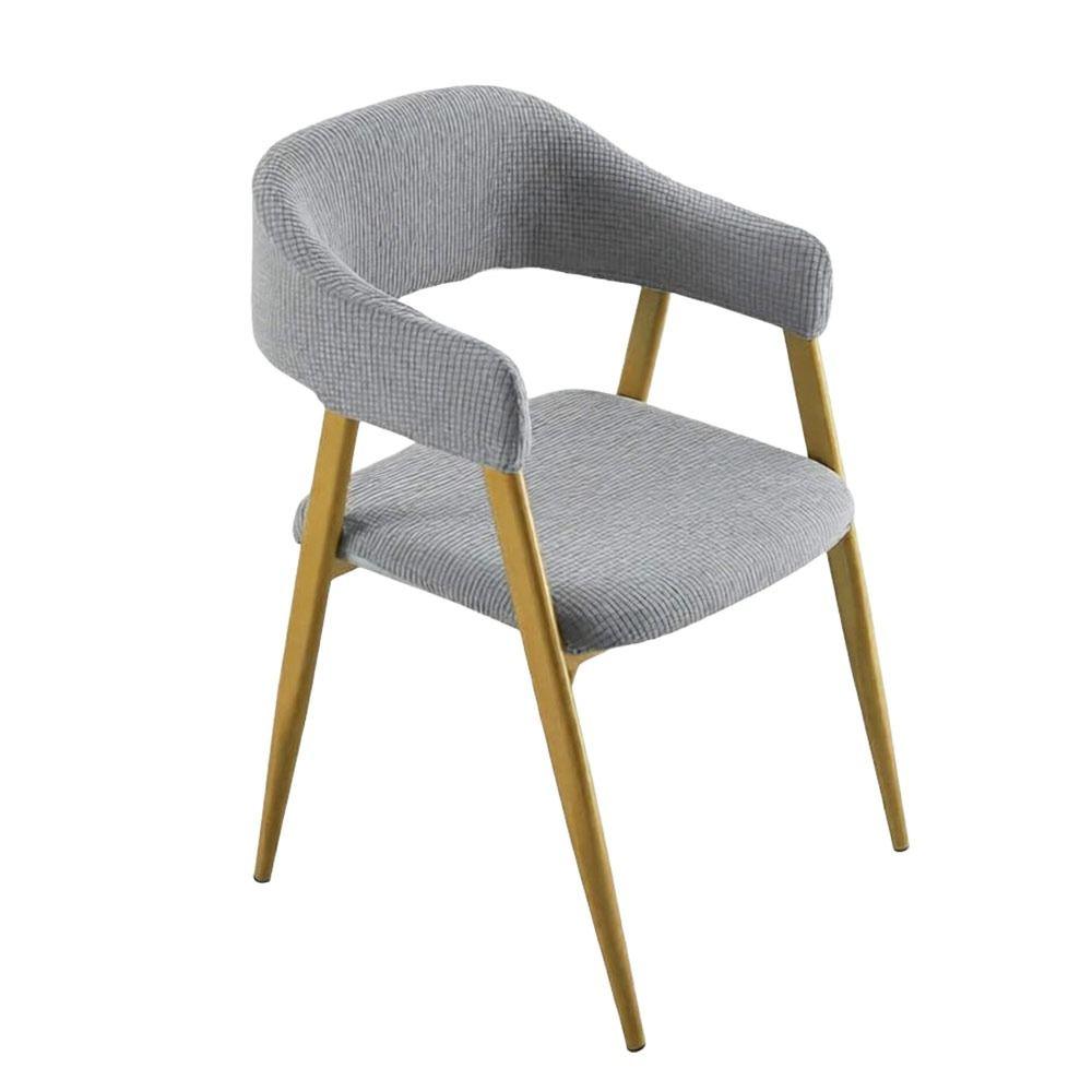 Stretch Fabric Armchair Slipcover Open Back Style Dining Chair Cover Cafe Furniture