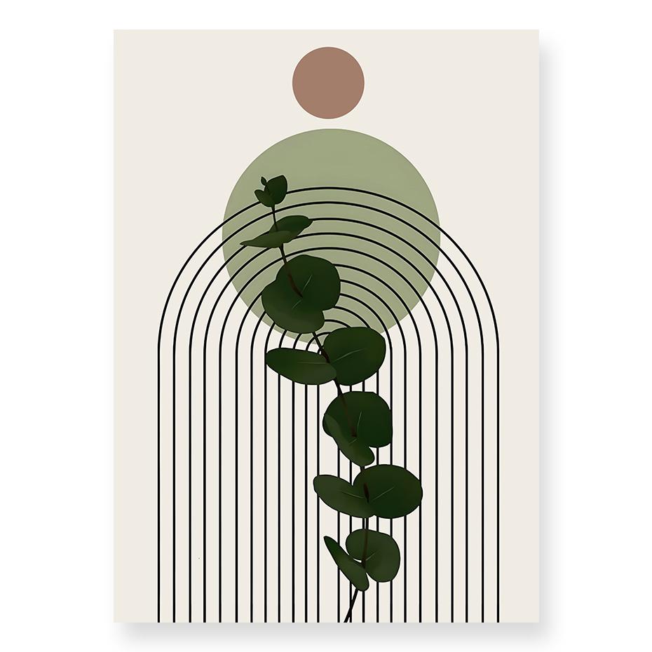 Boho Abstract Geometric Line Black Beige Wall Art Posters Canvas Painting Print Picture for Living Room Interior Home Decoration