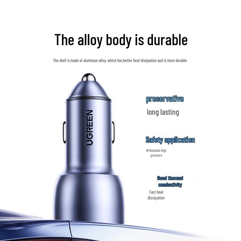 UGREEN 60W Dual Port USB-C & USB-A Car Charger
