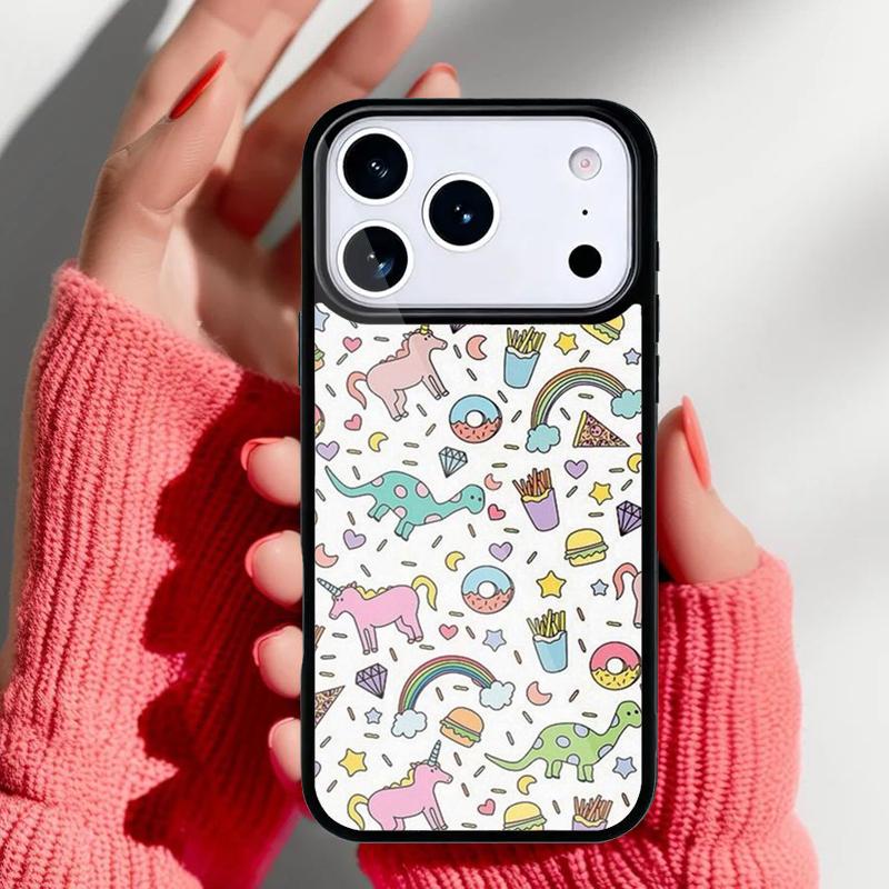 

Dinosaur Pattern Phone Case for iPhone 17 16 15 14 13 Pro Max Back Cover for 12 11 Pro Coque iPhone 15 Pro