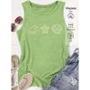Elegant Vest for Women Wave, Sea Turtle, and Shell Pattern Printed Casual Loose Summer Vest Fashionable and Elegant Tops for Commuting, Vacation, and