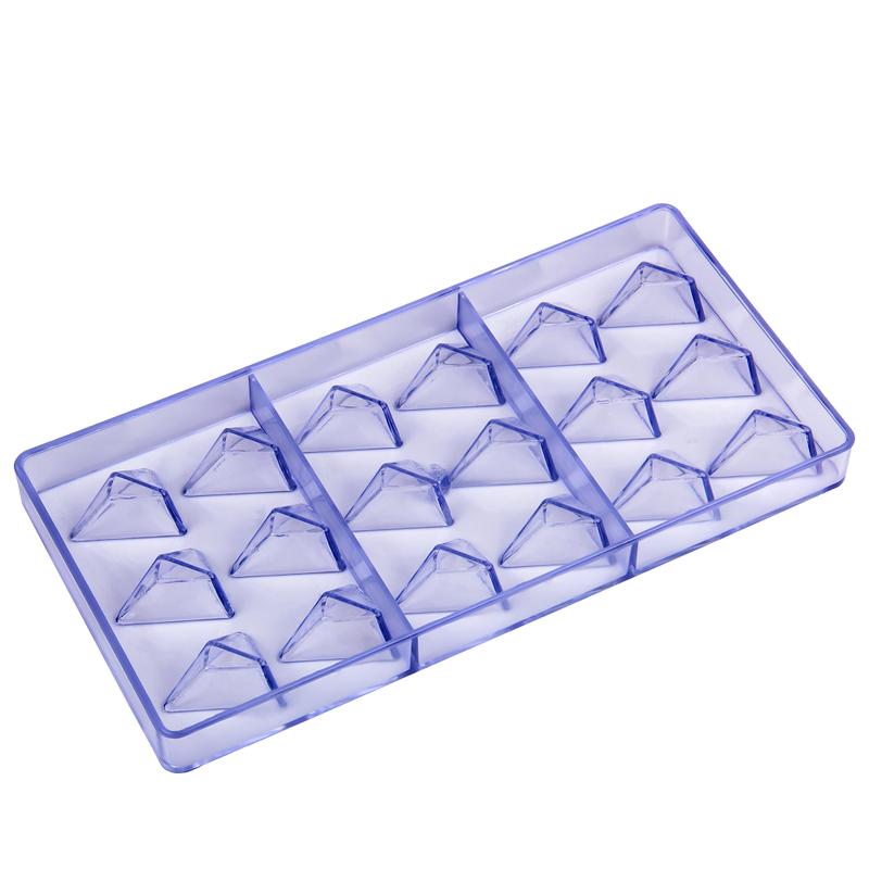 Plastic 18 Cavities Triangle Diamond Shape Baking Chocolate Mold Bakery Candy Jelly Craft Tools CC0049