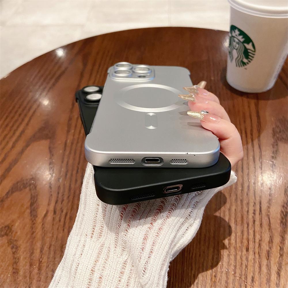 Frameless Matte Metallic For Magsafe Case for iPhone 14 Plus 13 12 11 Pro Max Ultra Thin Wireless Charge Magnetic Hard PC Cover