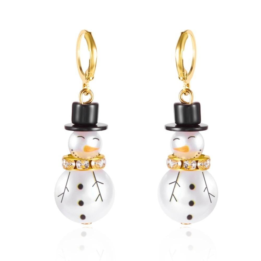 Rhinestone Christmas Earrings Snowflake Xmas Dangle Earrings Fashion Snowman Earrings  Women