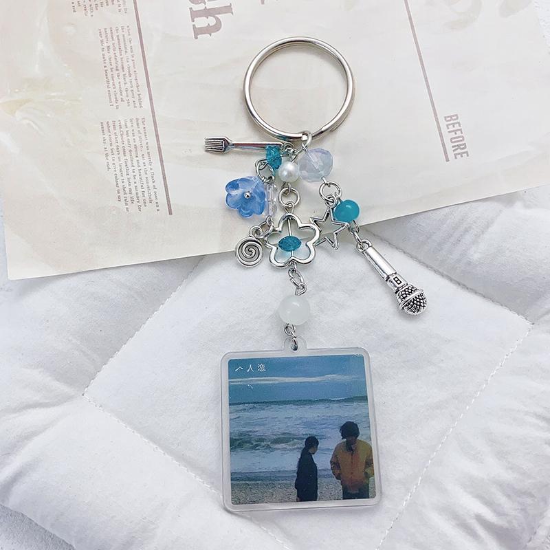  Simple Handmade Card Book Beaded Keychain Pendant For Women Girls Creative Backpack Decoration Accessories Gifts