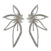 Trending Crystal Flower Texture Drop Earrings New Design Fashion Korean Exaggerate Cheap Earring Woman Party Jewelry