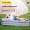 Portable Double Flocking Air Mattress with Built-in Pump for Camping