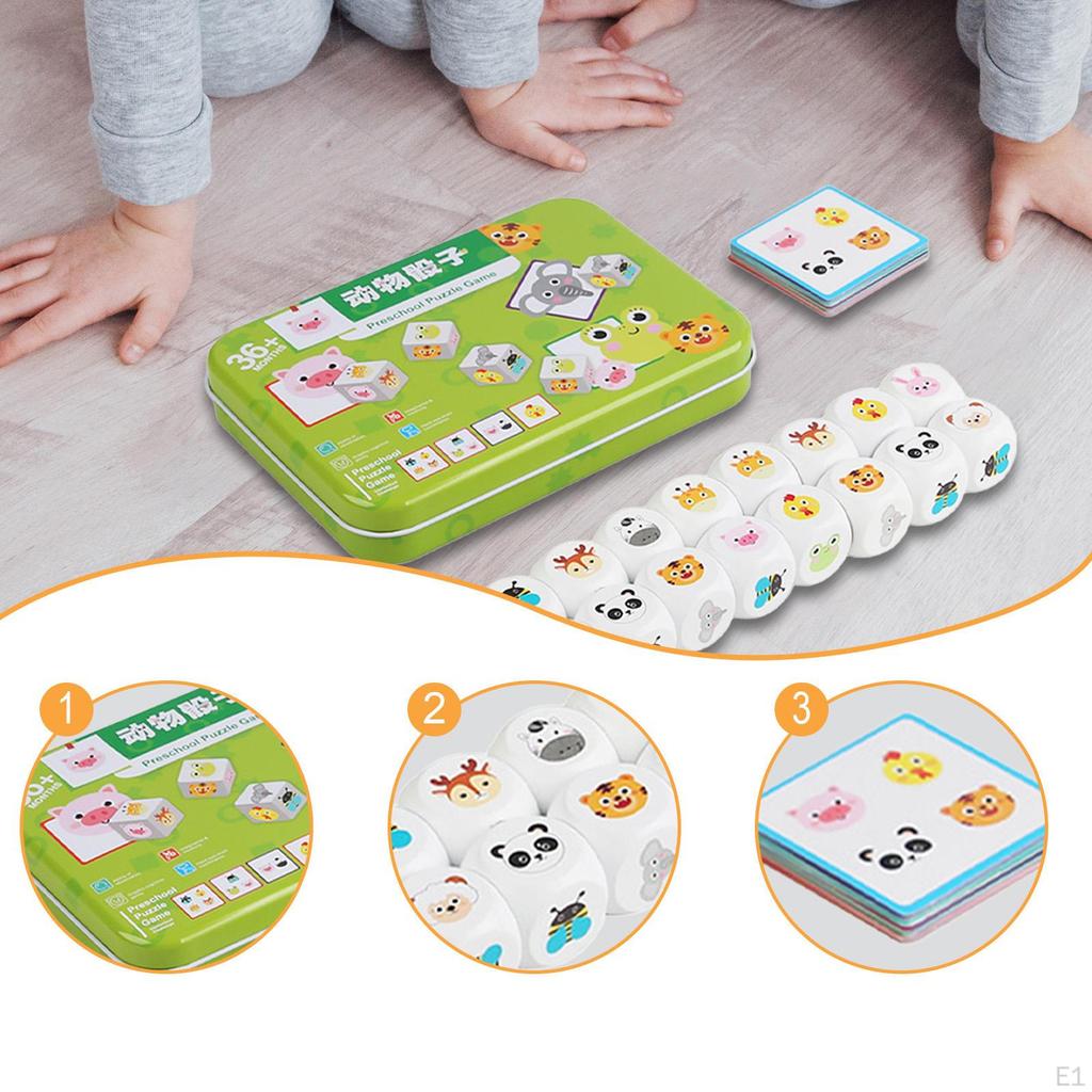 Kids Dice Game Educational Toy Cognitive Early Learning Portable Pattern Recognition Thinking