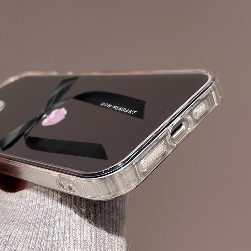 Simple Bow Is Suitable for iPhone17promax Mirror Mobile Phone Case 16 Niche 14/13 Apple 15 All-inclusive.